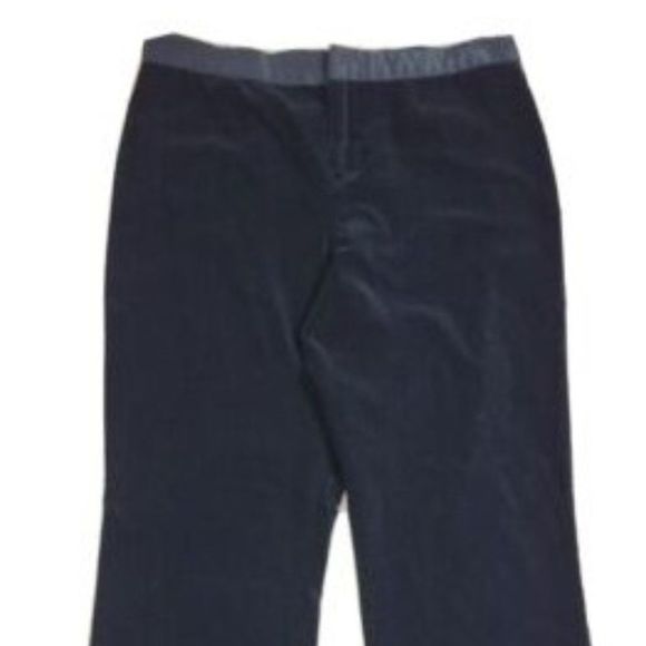 Lauren Ralph Lauren velvet pants w/satin waistband/hidden button front zipper - Picture 5 of 9